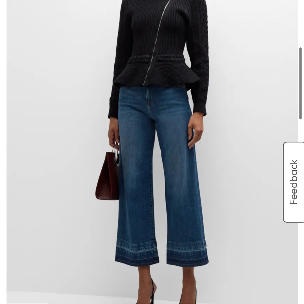 SIMKHAI
Jude Mid-Rise Cropped Wide-Leg Denim Jeans